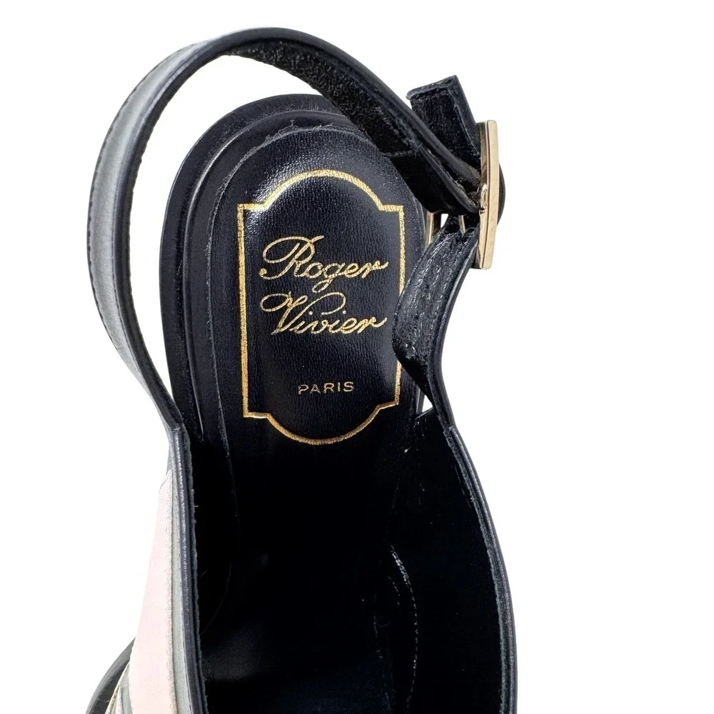 Roger Vivier Bauhaus Skyscraper Peep Toe Sandals‎ Meghan Markle IT 37 US 7